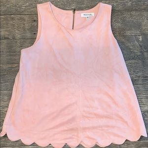 Pink Scalloped Tank Size Small